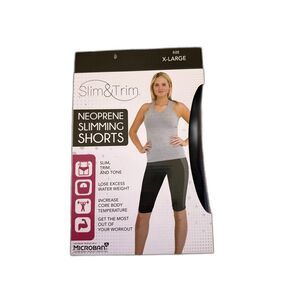 Slim & Trim Neoprene Slimming Shorts / Weight Loss Shorts Black/Gray X Large